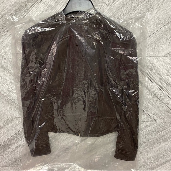 Tory Burch | Daphne Cropped Leather Jacket Brown 4 NEW - Picture 6 of 9